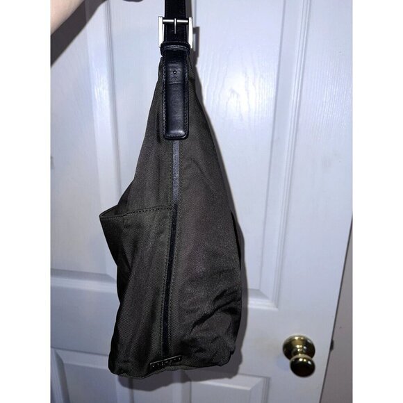 COACH Neoprene Nylon Dark Green Leather Handle Satchel Handbag - Picture 7 of 16